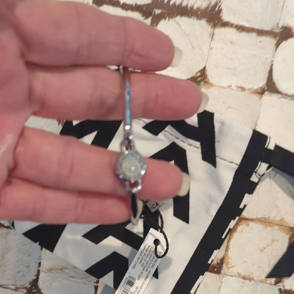 Marc Jacobs Silver Bracelet with Pear-Shaped Crystal
